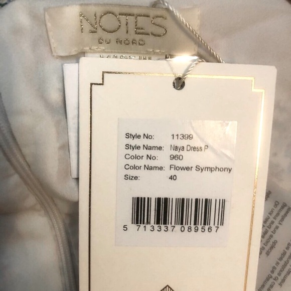 NWT Designer NOTES DU NORD Naya Ruched Midi Dress Flower Symphony 10 MSRP $280 - Picture 7 of 7